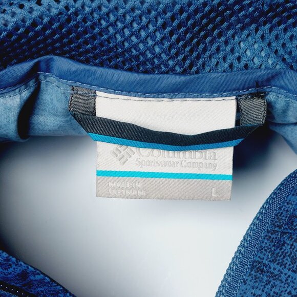 Columbia Men's Red Blue Heather Roan Mountain Trail Rain Jacket Size L - Picture 11 of 13